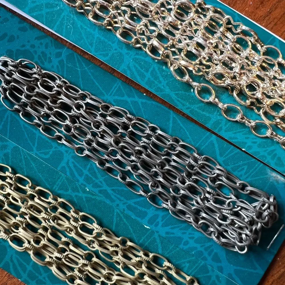 Beading Jewelry Making Crafting DIY Chains Silver Gold Set of Four